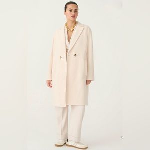 NWT J.Crew Ivory Wool Coat in Size 10